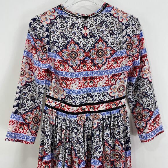 L'Agence Teresa Boho Babushka Floral Paisley Print Maxi Dress XS - Picture 7 of 12